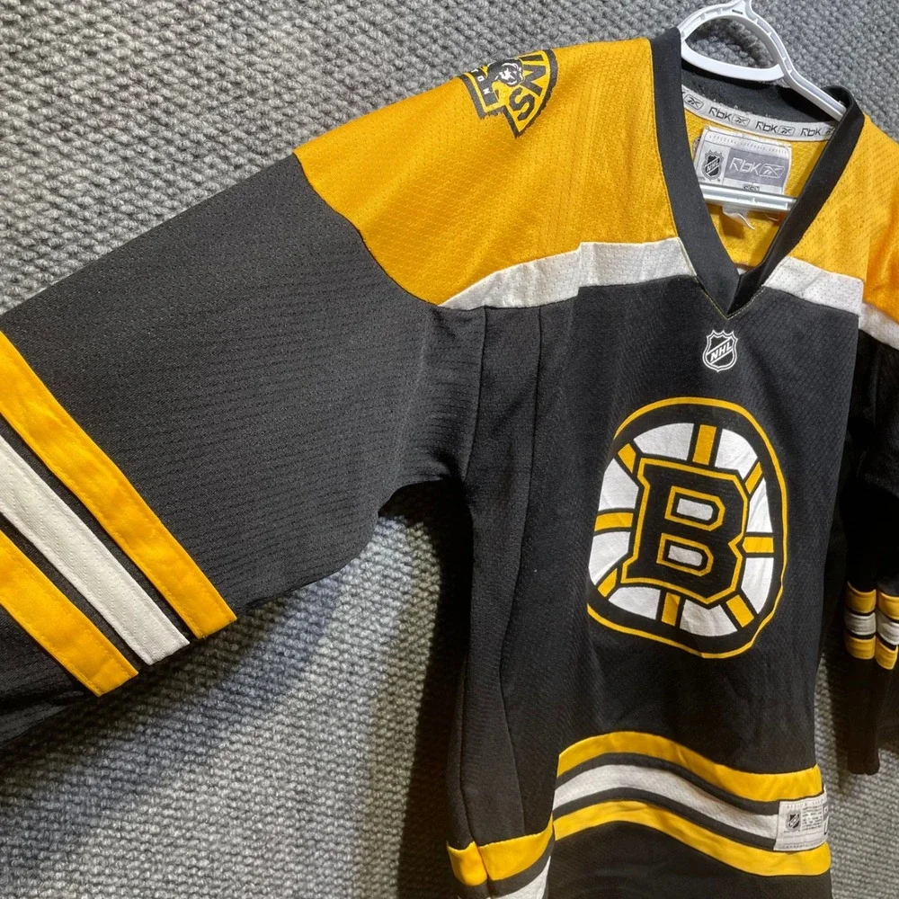 Reebok‎ CCM Boston Bruins NHL Hockey Jersey Youth L/XL Black Gold White